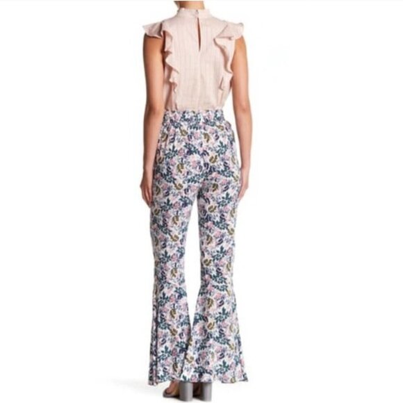 BCBGeneration Floral Print High Waist Flare Leg Palazzo Pants Sz. Extra Small XS - Picture 4 of 12
